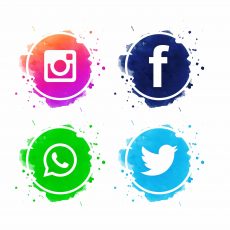 Beautiful social media icons set vector